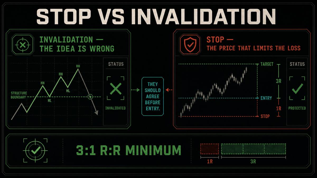 The stop is the price where the idea is proven wrong