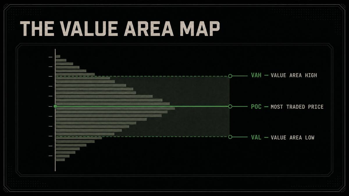 The value area map: VAH, POC and VAL